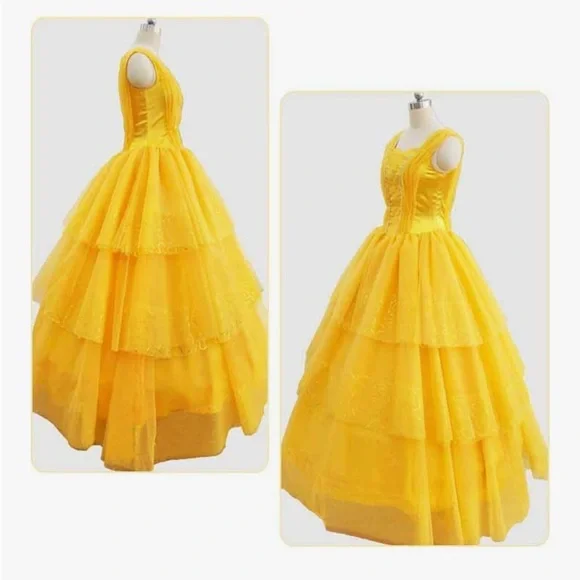 Beautiful BELLE ball gown designed as the love action ball scene! Its so floofy - Picture 8 of 8